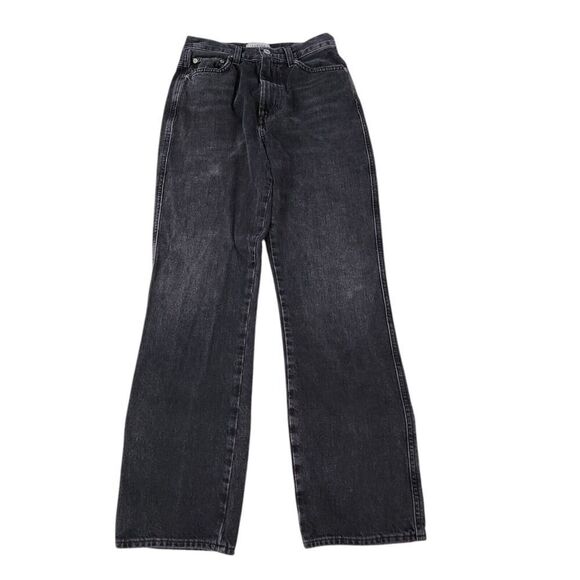 Agolde Jeans Womens 24 Black Tea 90s Pinch Waist Cotton Straight‎ Leg High-Rise - Picture 1 of 10